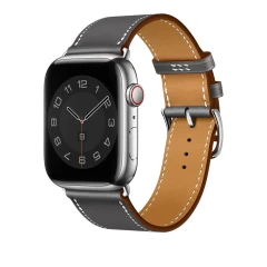 Curea Apple Watch 1/2/3/4/5/6/7/8/SE - 38/40/41 MM Elegant Leather Casey Studios Casey Studios - Brown Dark Gray 