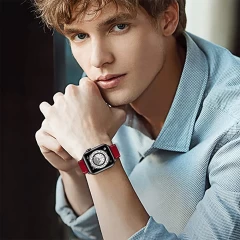 Curea Apple Watch 1/2/3/4/5/6/7/8/SE/Ultra - 42/44/45/49 MM Elegant Leather Casey Studios Casey Studios - Red Red