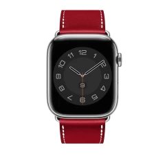 Curea Apple Watch 1/2/3/4/5/6/7/8/SE/Ultra - 42/44/45/49 MM Elegant Leather Casey Studios Casey Studios - Red Red