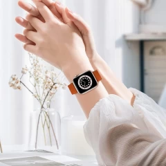 Curea Apple Watch 1/2/3/4/5/6/7/8/SE/Ultra - 42/44/45/49 MM Elegant Leather Casey Studios Casey Studios - Orange Orange
