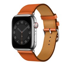 Curea Apple Watch 1/2/3/4/5/6/7/8/SE/Ultra - 42/44/45/49 MM Elegant Leather Casey Studios Casey Studios - Orange
