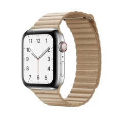 Curea Apple Watch 1/2/3/4/5/6/7/8/SE - 38/40/41 MM Leather Loop Casey Studios Casey Studios - Brown Cream 
