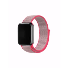 Curea Apple Watch 1/2/3/4/5/6/7/8/SE - 38/40/41 MM Nylon Casey Studios Casey Studios - Olive Flak Hot Pink 