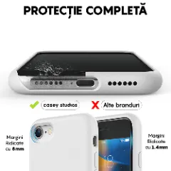 Husa iPhone 7/8/SE2 Casey Studios Premium Soft Silicone - Alb Alb