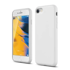 Husa iPhone 7/8/SE2 Casey Studios Premium Soft Silicone - Nectarine Alb 