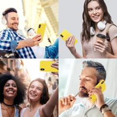 Husa CASEY STUDIOS™ pentru iPhone X/XS, Soft Silicone Premium, Microfibra in Interior, de Protectie, Ultra Slim, pentru Incarcare Wireless, Margini Ridicate pentru Protectia Ecranului si a Camerelor Yellow