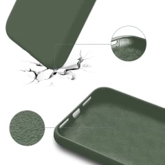Husa CASEY STUDIOS™ pentru iPhone X/XS, Soft Silicone Premium, Microfibra in Interior, de Protectie, Ultra Slim, pentru Incarcare Wireless, Margini Ridicate pentru Protectia Ecranului si a Camerelor Webster Green