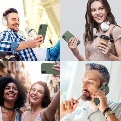 Husa CASEY STUDIOS™ pentru iPhone X/XS, Soft Silicone Premium, Microfibra in Interior, de Protectie, Ultra Slim, pentru Incarcare Wireless, Margini Ridicate pentru Protectia Ecranului si a Camerelor Webster Green