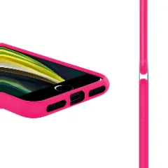 Husa CASEY STUDIOS™ pentru iPhone X/XS, Soft Silicone Premium, Microfibra in Interior, de Protectie, Ultra Slim, pentru Incarcare Wireless, Margini Ridicate pentru Protectia Ecranului si a Camerelor Fuchsia