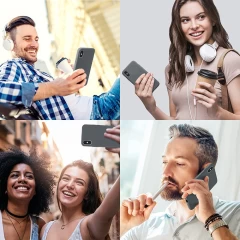 Husa CASEY STUDIOS™ pentru iPhone X/XS, Soft Silicone Premium, Microfibra in Interior, de Protectie, Ultra Slim, pentru Incarcare Wireless, Margini Ridicate pentru Protectia Ecranului si a Camerelor Dark Gray