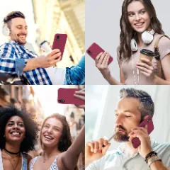 Husa CASEY STUDIOS™ pentru iPhone XR, Soft Silicone Premium, Microfibra in Interior, de Protectie, Ultra Slim, pentru Incarcare Wireless, Margini Ridicate pentru Protectia Ecranului si a Camerelor Burgundy