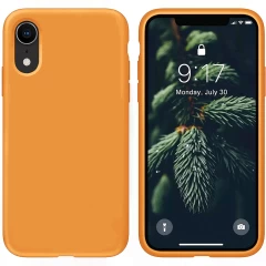 Husa CASEY STUDIOS™ pentru iPhone XR, Soft Silicone Premium, Microfibra in Interior, de Protectie, Ultra Slim, pentru Incarcare Wireless, Margini Ridicate pentru Protectia Ecranului si a Camerelor Nectarine 