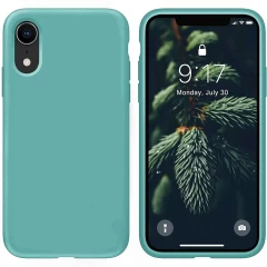 Husa CASEY STUDIOS™ pentru iPhone XR, Soft Silicone Premium, Microfibra in Interior, de Protectie, Ultra Slim, pentru Incarcare Wireless, Margini Ridicate pentru Protectia Ecranului si a Camerelor Turqoise 