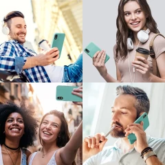 Husa CASEY STUDIOS™ pentru iPhone XR, Soft Silicone Premium, Microfibra in Interior, de Protectie, Ultra Slim, pentru Incarcare Wireless, Margini Ridicate pentru Protectia Ecranului si a Camerelor Turqoise