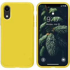 Husa CASEY STUDIOS™ pentru iPhone XR, Soft Silicone Premium, Microfibra in Interior, de Protectie, Ultra Slim, pentru Incarcare Wireless, Margini Ridicate pentru Protectia Ecranului si a Camerelor Yellow 