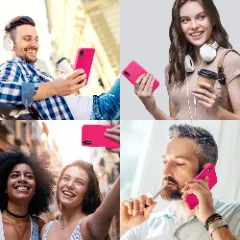 Husa CASEY STUDIOS™ pentru iPhone XR, Soft Silicone Premium, Microfibra in Interior, de Protectie, Ultra Slim, pentru Incarcare Wireless, Margini Ridicate pentru Protectia Ecranului si a Camerelor Fuchsia