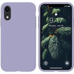Husa CASEY STUDIOS™ pentru iPhone XR, Soft Silicone Premium, Microfibra in Interior, de Protectie, Ultra Slim, pentru Incarcare Wireless, Margini Ridicate pentru Protectia Ecranului si a Camerelor Light Lilac 