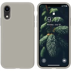 Husa CASEY STUDIOS™ pentru iPhone XR, Soft Silicone Premium, Microfibra in Interior, de Protectie, Ultra Slim, pentru Incarcare Wireless, Margini Ridicate pentru Protectia Ecranului si a Camerelor Gray 