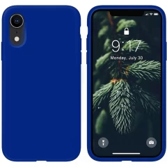 Husa CASEY STUDIOS™ pentru iPhone XR, Soft Silicone Premium, Microfibra in Interior, de Protectie, Ultra Slim, pentru Incarcare Wireless, Margini Ridicate pentru Protectia Ecranului si a Camerelor Dark Blue 