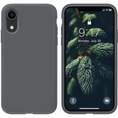Husa CASEY STUDIOS™ pentru iPhone XR, Soft Silicone Premium, Microfibra in Interior, de Protectie, Ultra Slim, pentru Incarcare Wireless, Margini Ridicate pentru Protectia Ecranului si a Camerelor Dark Gray 