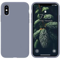 Husa iPhone XS Max Casey Studios Premium Soft Silicone - Classic Blue Slate Gray 