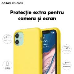 Husa iPhone 11 Casey Studios Premium Soft Silicone Yellow