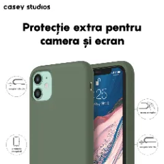 Husa iPhone 11 Casey Studios Premium Soft Silicone Webster Green