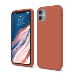 Husa iPhone 11 Casey Studios Premium Soft Silicone Orange Red 