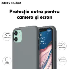 Husa iPhone 11 Casey Studios Premium Soft Silicone Dark Gray