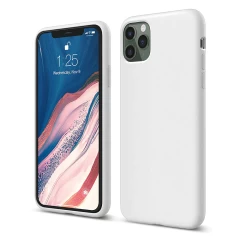 Husa iPhone 11 Pro Casey Studios Premium Soft Silicone - Nectarine Alb 