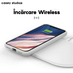 Husa iPhone 11 Pro Casey Studios Premium Soft Silicone - Alb Alb