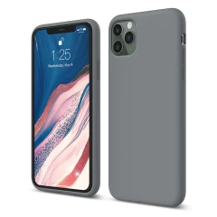 Husa iPhone 11 Pro Casey Studios Premium Soft Silicone - Nectarine Dark Gray 