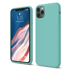Husa iPhone 11 Pro Casey Studios Premium Soft Silicone - Nectarine Turqoise 