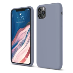 Husa iPhone 11 Pro Casey Studios Premium Soft Silicone - Nectarine Slate Gray 
