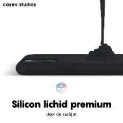 Husa iPhone 11 Pro Max Casey Studios Premium Soft Silicone - Negru Negru
