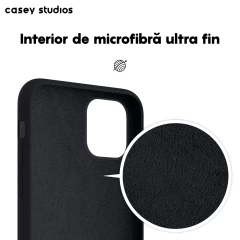 Husa iPhone 11 Pro Max Casey Studios Premium Soft Silicone - Negru Negru