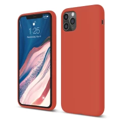 Husa iPhone 11 Pro Max Casey Studios Premium Soft Silicone - Cadet Blue Orange Red 