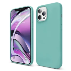 Husa iPhone 12/12 Pro Casey Studios Premium Soft Silicone - Nectarine Turqoise 