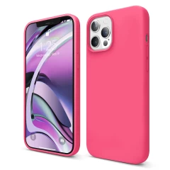 Husa iPhone 12/12 Pro Casey Studios Premium Soft Silicone - Nectarine Fuchsia 