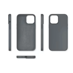 Husa iPhone 12/12 Pro Casey Studios Premium Soft Silicone - Gri Inchis Gri Inchis