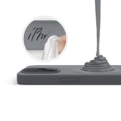 Husa iPhone 12/12 Pro Casey Studios Premium Soft Silicone - Gri Inchis Gri Inchis
