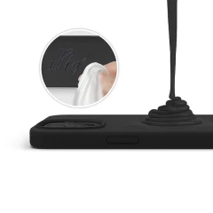 Husa iPhone 12/12 Pro Casey Studios Premium Soft Silicone - Negru Negru