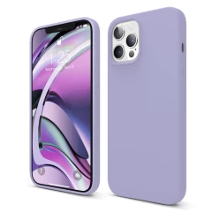 Husa iPhone 12/12 Pro Casey Studios Premium Soft Silicone - Nectarine Light Lilac 
