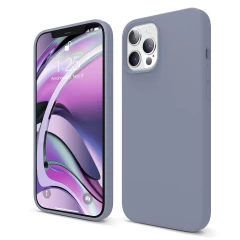 Husa iPhone 12 Pro Max Casey Studios Premium Soft Silicone - Nectarine Slate Gray 