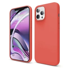 Husa iPhone 12 Pro Max Casey Studios Premium Soft Silicone - Nectarine Orange 