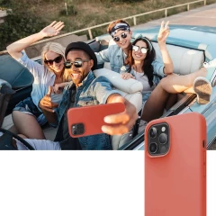 Husa iPhone 12 Pro Max Casey Studios Premium Soft Silicone - Orange Red