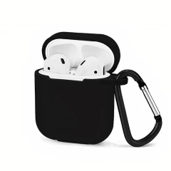 Husa Airpods 1/2 Casey Studios Silicone - Dark Gray Negru 