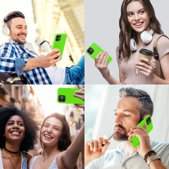 Husa iPhone 12 Mini Casey Studios Premium Soft Silicone Neon Green