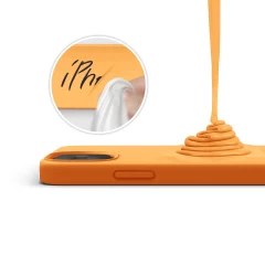 Husa iPhone 12 Mini Casey Studios Premium Soft Silicone Nectarine