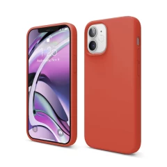 Husa iPhone 12 Mini Casey Studios Premium Soft Silicone Orange Red 